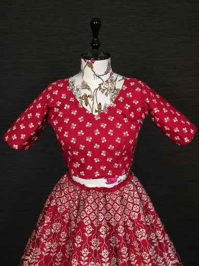 Charming Red Digital Printed Silk Festival Wear Lehenga Choli